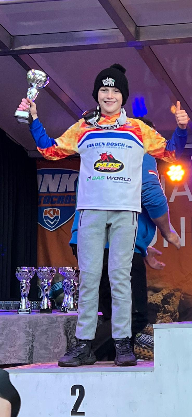 Dex van den Broek derde in het Open Nederlands Kampioenschap 85cc grote wielen